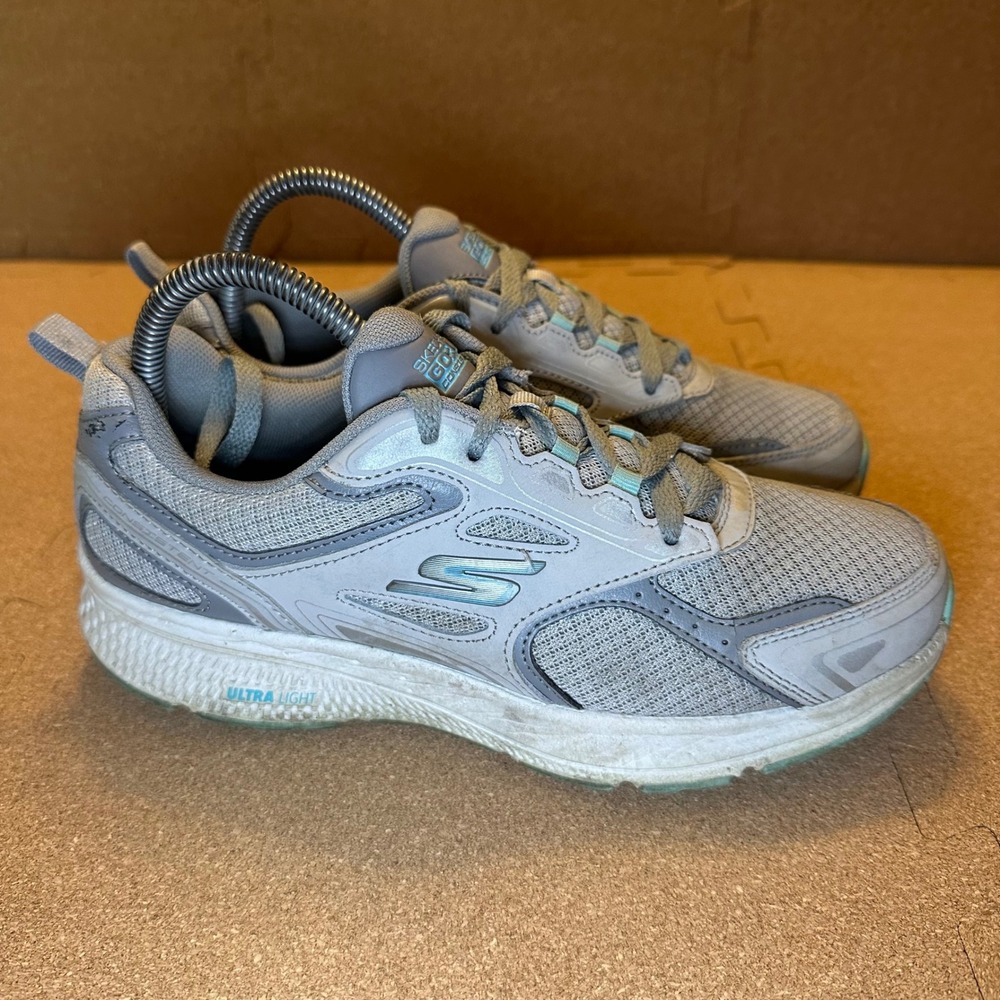 Skechers GOrun Consistent Mens Grey Teal Running Shoes 128075 GYTQ Size 8